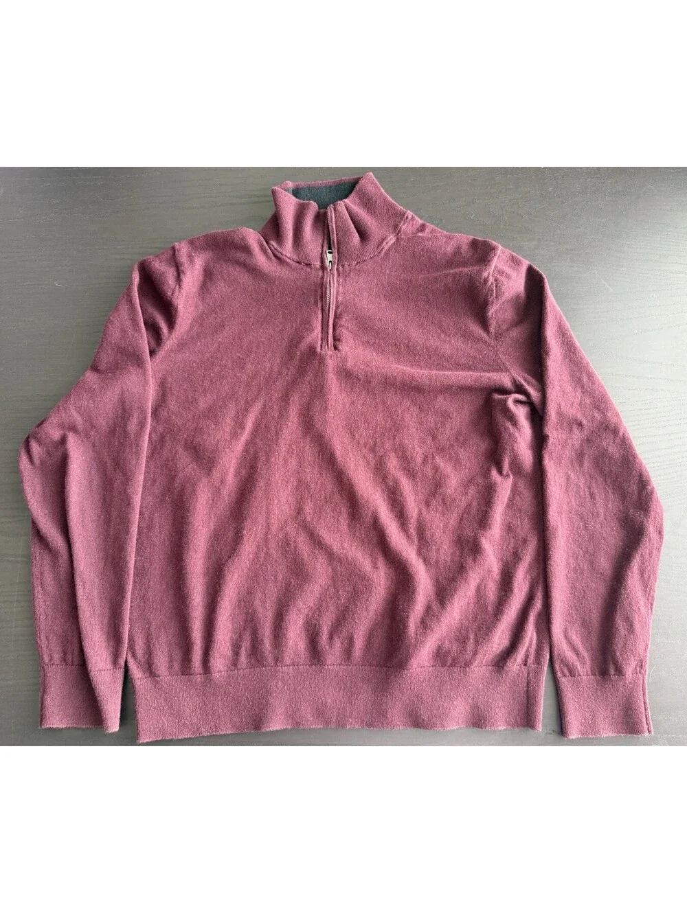 Banana Republic Soft Medium Pullover 1/4 Zip Burgundy Premium Cotton Cashmere